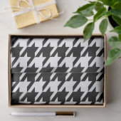 Papier Mousseline Motif Houndstooth noir et blanc (Cadeau)