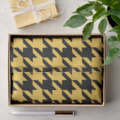 Papier Mousseline Motif Houndstooth noir et jaune (Cadeau)