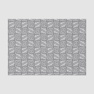 Papier Mousseline Motif Ikat Aztec - Nuances de gris / gris