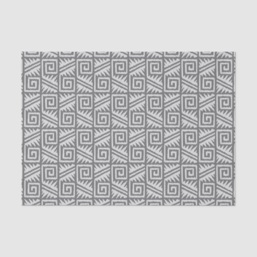 Papier Mousseline Motif Ikat Aztec - Nuances de gris / gris (Recto)