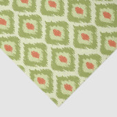 Papier Mousseline Motif Ikat Diamant Vert (Détail)