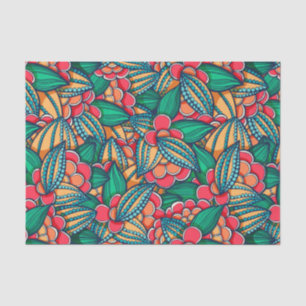 Papier Mousseline Motif illustré abstrait coloré de graines de cacao