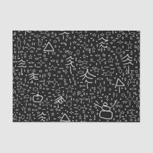 Papier Mousseline Motif illustré de Noël (Recto)