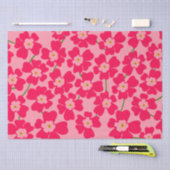 Papier Mousseline Motif Imaginaire rose magenta (Artisanat)