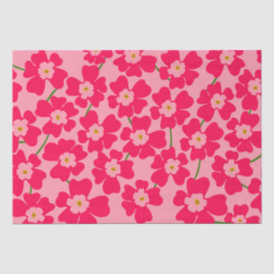 Papier Mousseline Motif Imaginaire rose magenta