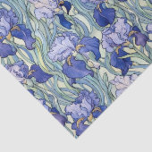 Papier Mousseline Motif iris bleu chic (Détail)