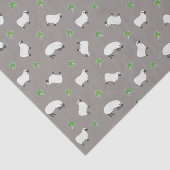 Papier Mousseline Motif irlandais de shamrock et de moutons (Détail)