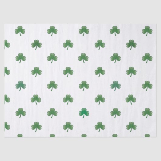 Papier Mousseline Motif irlandais mignon de trèfle (Recto)