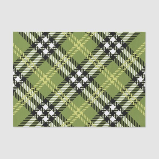 Papier Mousseline Motif irlandais vert de plaid (Recto)