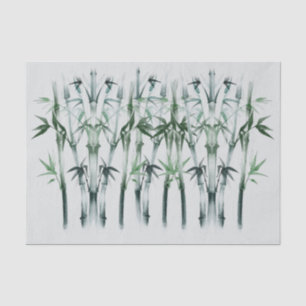Papier Mousseline Motif japonais de bambou vert dédécoupage