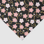 Papier Mousseline Motif japonais de fleurs de cerisier (Détail)