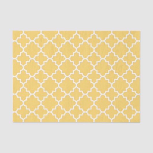 Papier Mousseline Motif jaune de Quatrefoil (Recto)