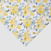 Papier Mousseline Motif jaune et bleu d'aquarelle (Détail)