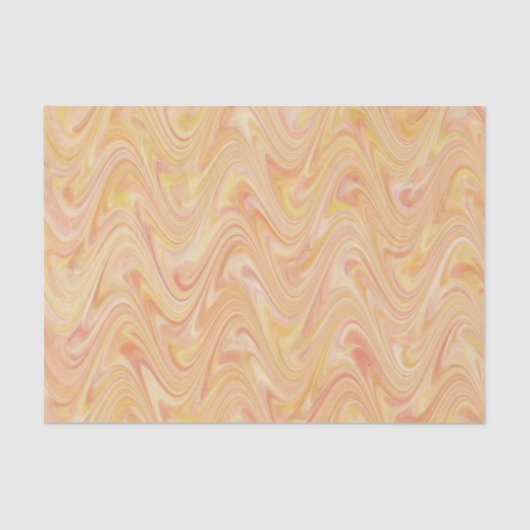 Papier Mousseline Motif jaune orange marbling (Recto)