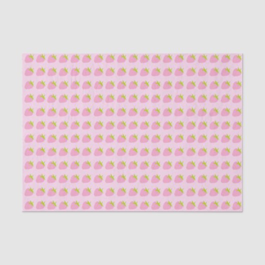 Papier Mousseline Motif jolies fraises roses (Recto)