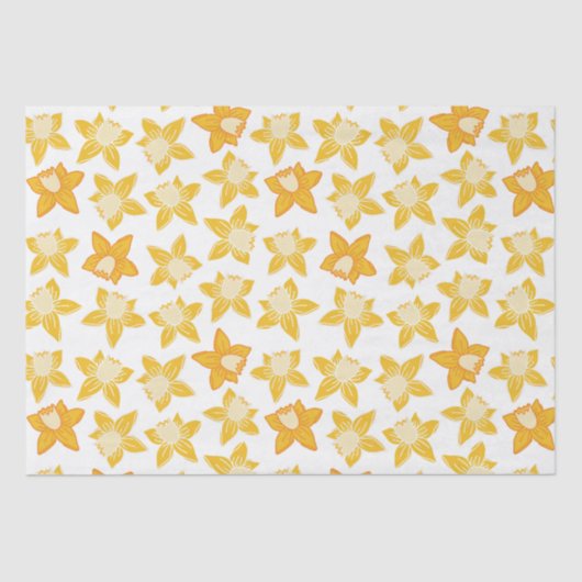 Papier Mousseline Motif jonquille de ressort (Recto)