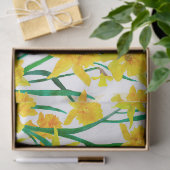 Papier Mousseline Motif jonquille jaune (Cadeau)