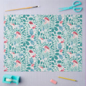 Papier Mousseline Motif Jungle de Flamant rose luxuriant *Soft Breez (Artisanat)