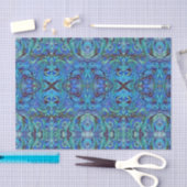 Papier Mousseline Motif Kaleidoscope en Blues Cool Turquoise et vert (Artisanat)