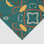 Papier Mousseline Motif kaléidoscopique Abstrait de Boho vert (Détail)