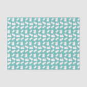 Papier Mousseline Motif lapin mignon sur Turquoise (Recto)