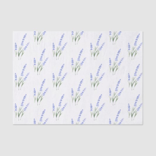 Papier Mousseline Motif Lavande aquarelle (Recto)