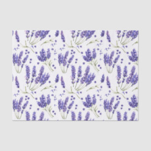Papier Mousseline Motif Lavender Watercolor Flowers