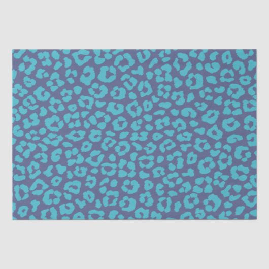 Papier Mousseline Motif léopard-bleu (Recto)
