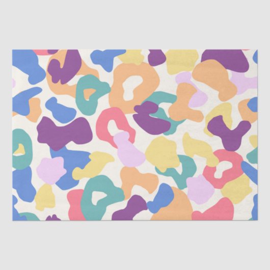 Papier Mousseline Motif léopard coloré (Recto)