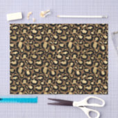 Papier Mousseline Motif léopard d'or (Artisanat)