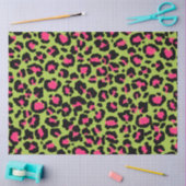 Papier Mousseline Motif léopard en framboise sur Lime Green (Artisanat)