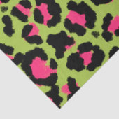 Papier Mousseline Motif léopard en framboise sur Lime Green (Détail)