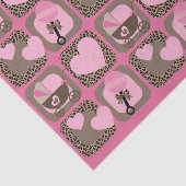 Papier Mousseline Motif léopard et bébé rose (Détail)