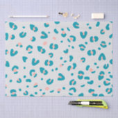Papier Mousseline Motif léopard rose et bleu (Artisanat)