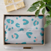 Papier Mousseline Motif léopard rose et bleu (Cadeau)