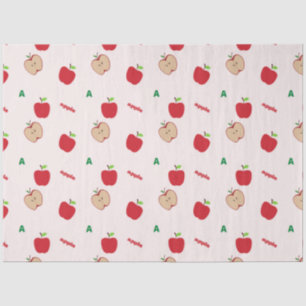 Papier Mousseline Motif Lettre A Pomme Rouge Mignon Retour à l'éco