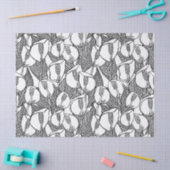 Papier Mousseline Motif Lily De Paix Noir Et Blanc (Artisanat)