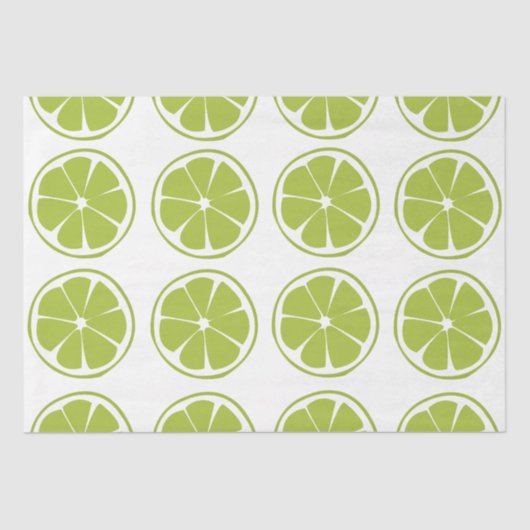 Papier Mousseline Motif Lime vert Fruit Lime (Recto)