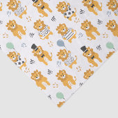 Papier Mousseline Motif Lion mignon | Blanc (Détail)