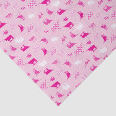 Papier Mousseline Motif Longhorns à motifs roses (Détail)