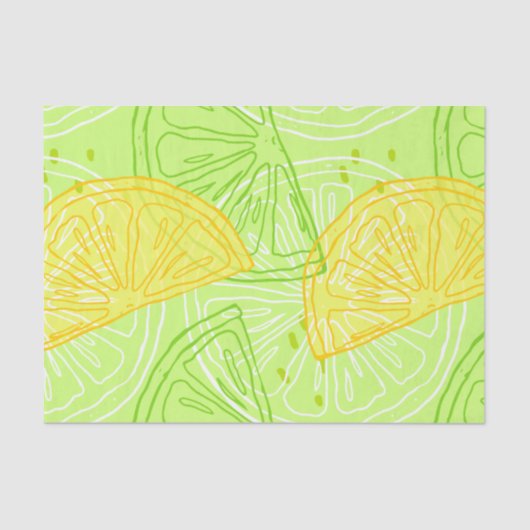 Papier Mousseline Motif lumineux de citrons d'agrume de vert de (Recto)