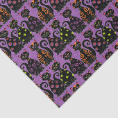 Papier Mousseline Motif lunatique de chats de Halloween (Détail)