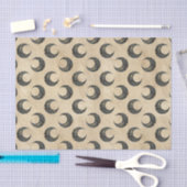 Papier Mousseline Motif Lune Céleste Boho Or (Artisanat)
