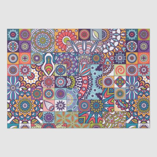 Papier Mousseline Motif Mandala (Recto)