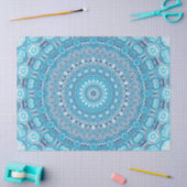 Papier Mousseline Motif Mandala bleu et blanc (Artisanat)