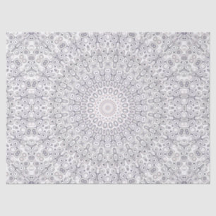 Papier Mousseline Motif Mandala Gris et Lilas