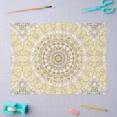 Papier Mousseline Motif Mandala jaune or (Artisanat)