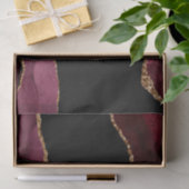 Papier Mousseline Motif Mariage Agate Burgundy (Cadeau)