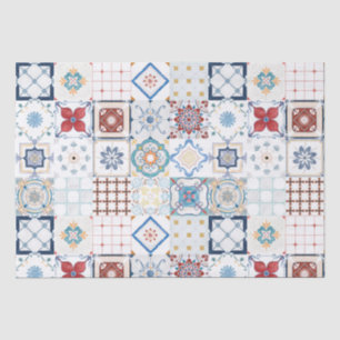 Papier Mousseline Motif marocain en carreaux