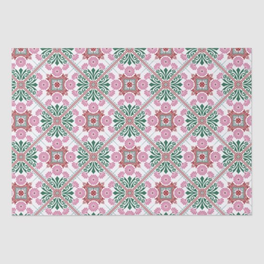 Papier Mousseline Motif marocain en carreaux (Recto)